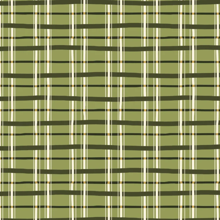 Olive Christmas Plaid – Hand-Drawn Holiday Check Pattern