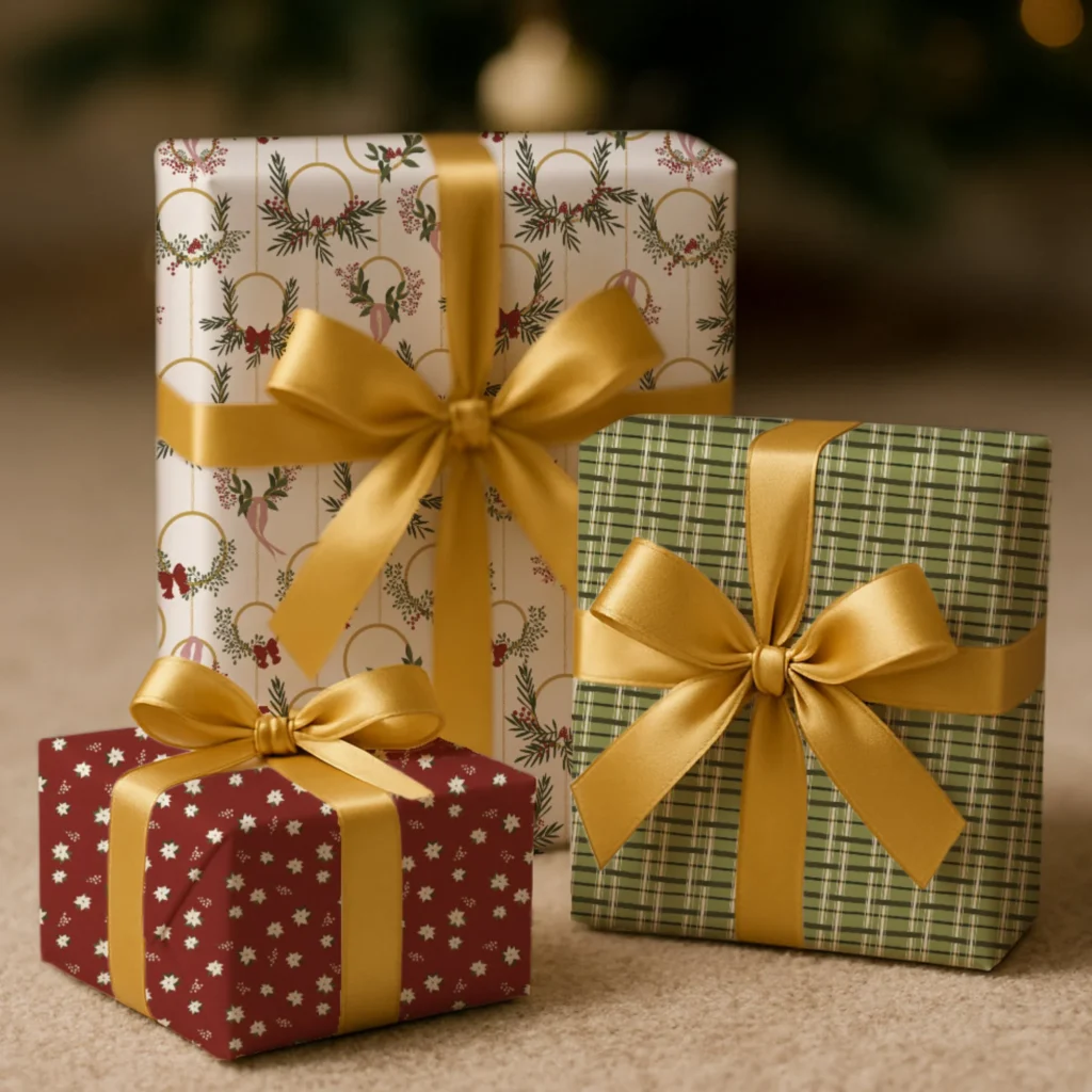 Mockup wrapping paper christmas
